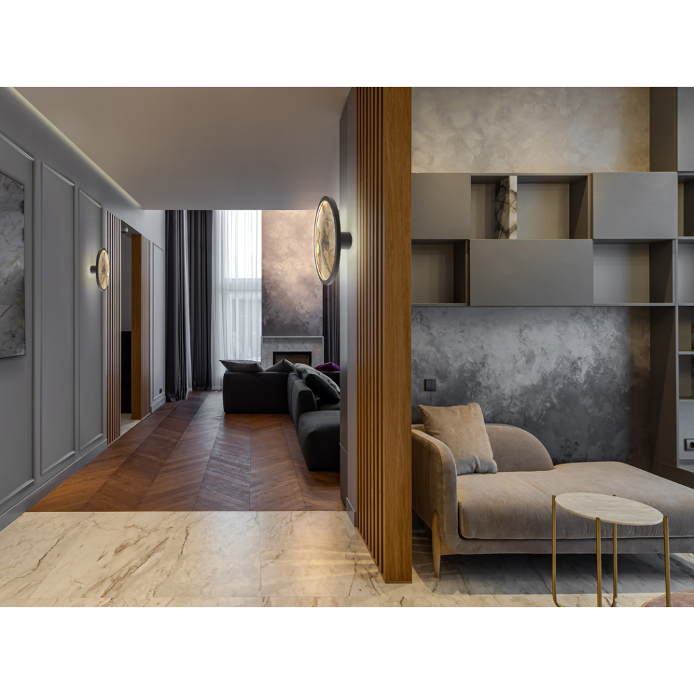 STONE- APLIQUE/PLAFON LED CCT-NEGRO D30