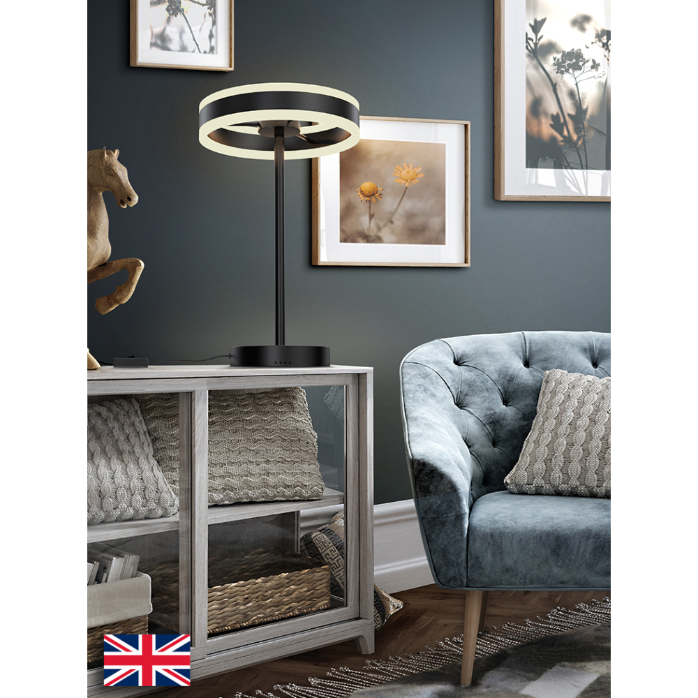 HELIA -SOBREMESA LED NEGRO MATE UK