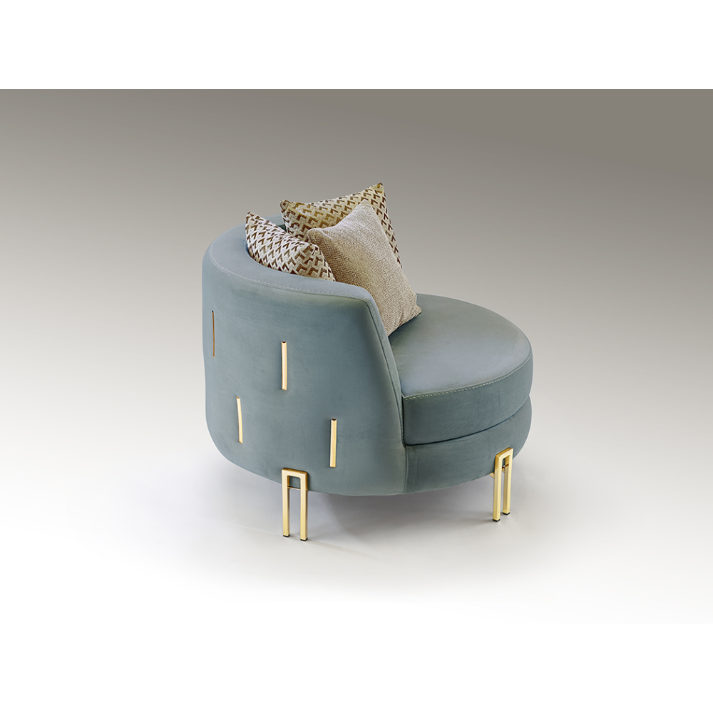 VIENA-SILLON 1P BLANCO-ORO