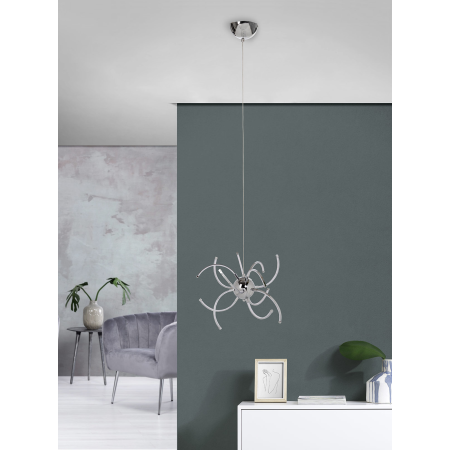 LÁMPARA TECHO LED Y METAL CROMADO, ARAÑA