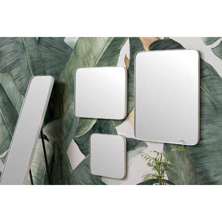 ESPEJO CANTO REDONDO PLATA. 41*41 cm