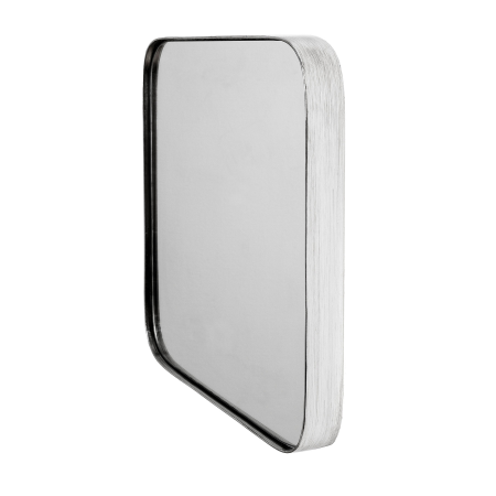 ESPEJO CANTO REDONDO PLATA. 41*41 cm