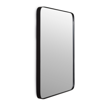 ESPEJO CANTO REDONDO NEGRO 60x80cm