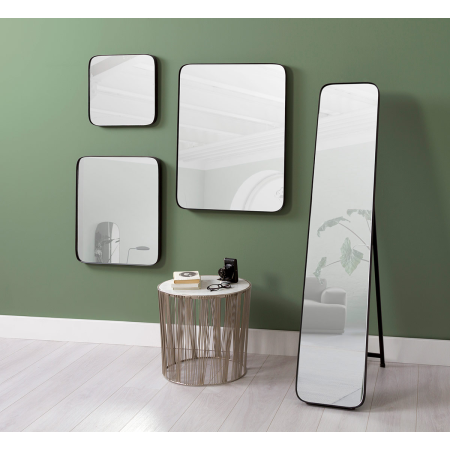 ESPEJO CANTO REDONDO NEGRO 60x80cm