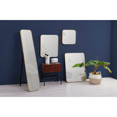 ESPEJO CANTO REDONDO DORADO 60x80cm