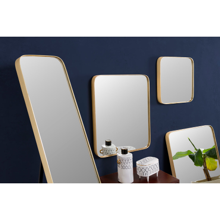 ESPEJO CANTO REDONDO DORADO 60x80cm