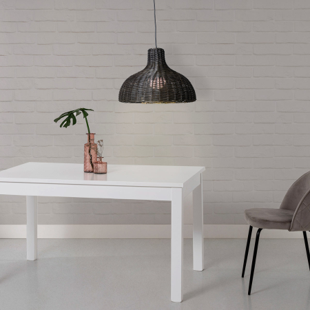 LÁMPARA TECHO MIMBRE OSCURO. 129*31*31 cm