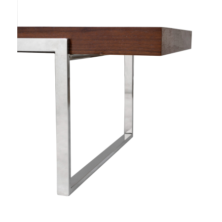 MESA SOFA ACERO + MADERA NATURAL. 140*63*39 cm