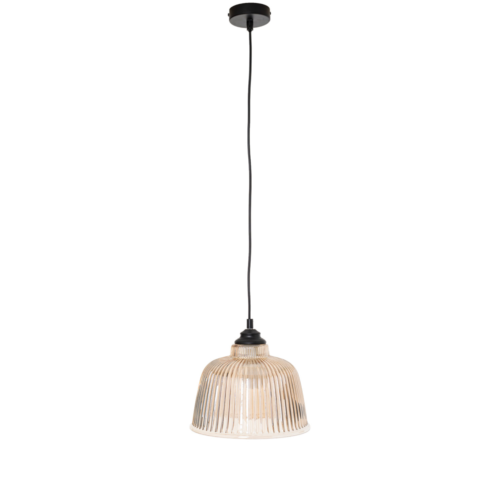 Lámpara techo pantalla vidrio, color ámbar (28x121x28cm)