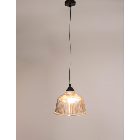 Lámpara techo pantalla vidrio, color ámbar (28x121x28cm)