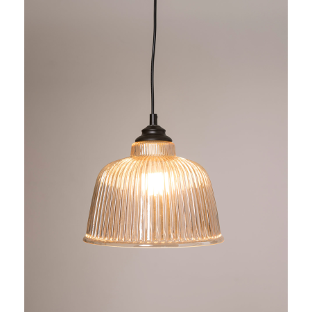 Lámpara techo pantalla vidrio, color ámbar (28x121x28cm)