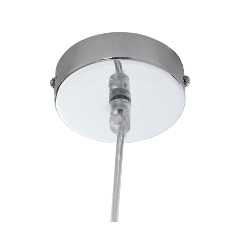 LÁMPARA TECHO TUBO METAL CROMADO DORADO Y TULIPA ESFERA CRISTAL BLANCO