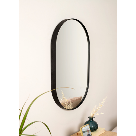 ESPEJO OVALADO NEGRO 74*44*4 cm