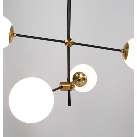 LAMPARA TECHO METAL NEGRO, BOLAS CRISTAL BLANCAS. 100*36*36 cm