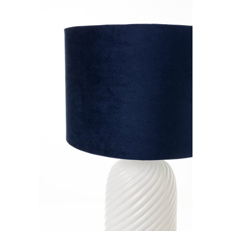 LÁMPARA CERÁMICA PANTALLA TERCIOPELO AZUL 58*28*28CM