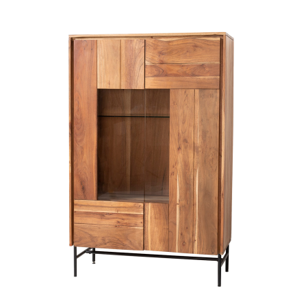 APARADOR ACACIA CON LUZ Y PATAS DE METAL 150*96*40 CM