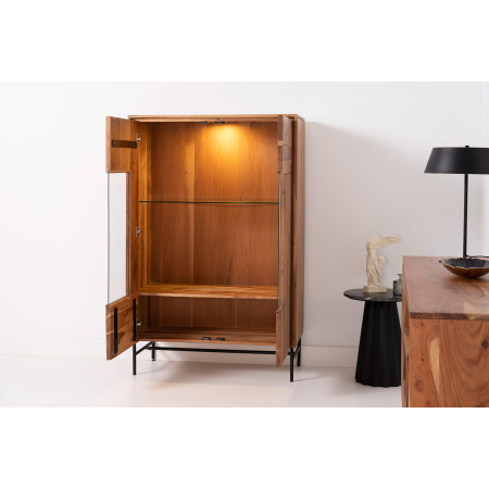 APARADOR ACACIA CON LUZ Y PATAS DE METAL 150*96*40 CM