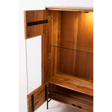 APARADOR ACACIA CON LUZ Y PATAS DE METAL 150*96*40 CM