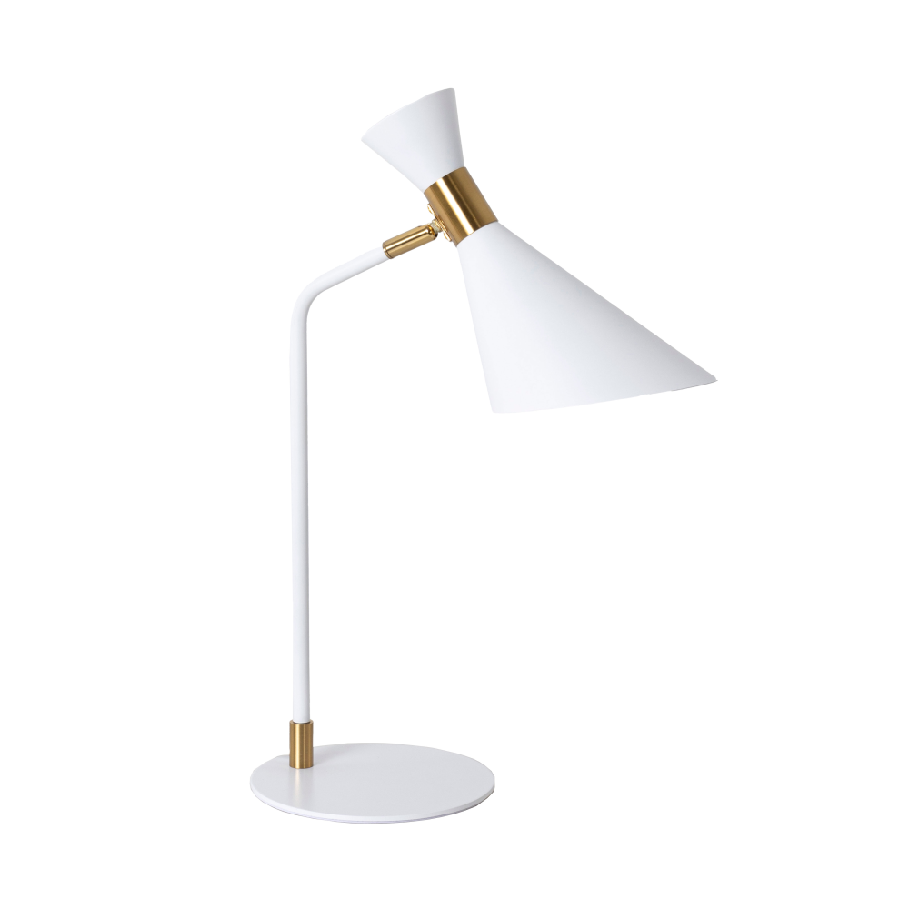 LAMPARA DE SOBREMESA DE METAL BLANCO. 30*16*45 CM