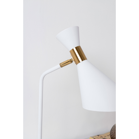 LAMPARA DE SOBREMESA DE METAL BLANCO. 30*16*45 CM