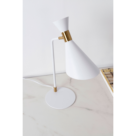 LAMPARA DE SOBREMESA DE METAL BLANCO. 30*16*45 CM