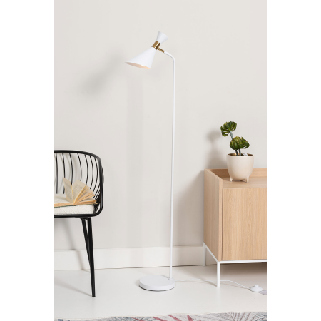 LÁMPARA DE SUELO DE METAL NEGRO.  28*20,5*140 CM
