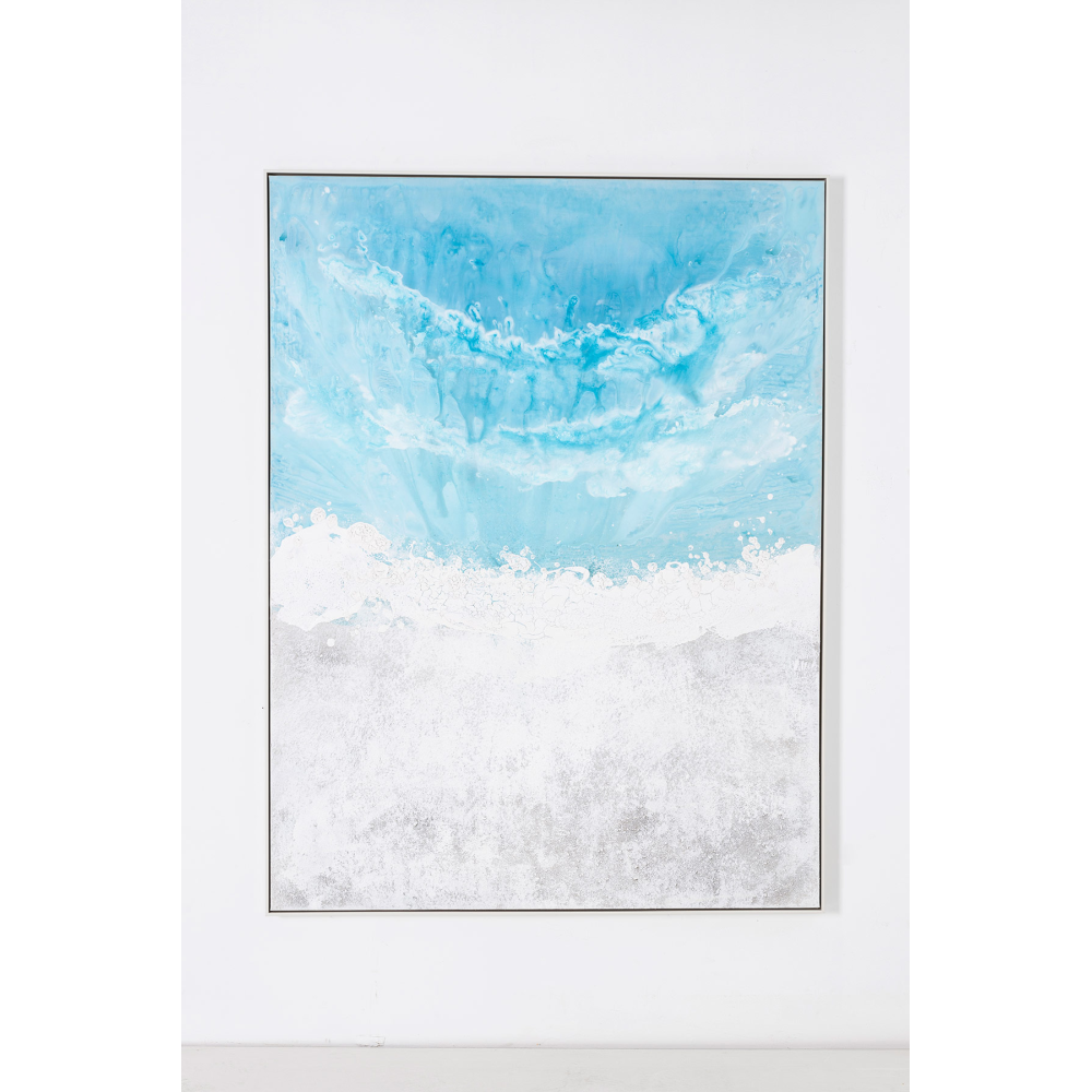 PINTURA AL ÓLEO, MARCO BLANCO 120X160X3,5 CM