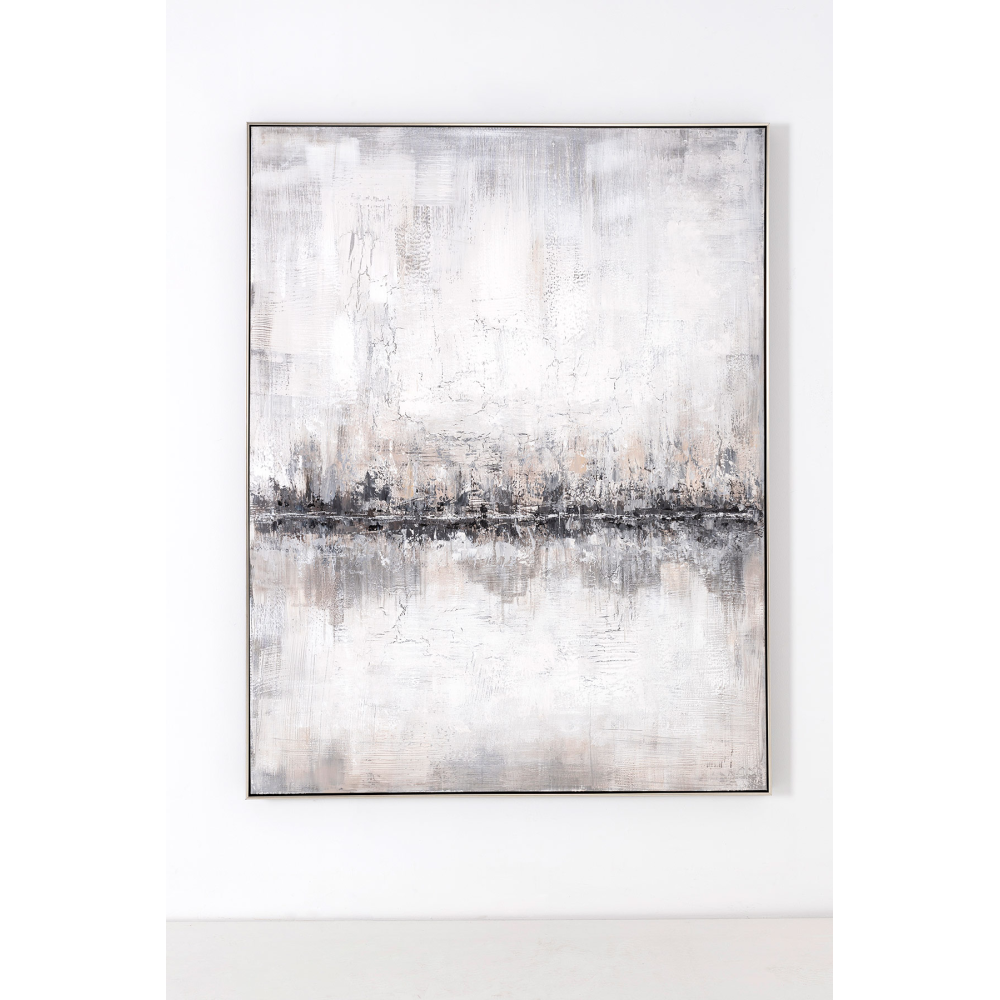 PINTURA AL ÓLEO, MARCO PLATA 120X160X3,5 CM