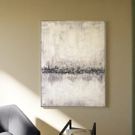 PINTURA AL ÓLEO, MARCO PLATA 120X160X3,5 CM