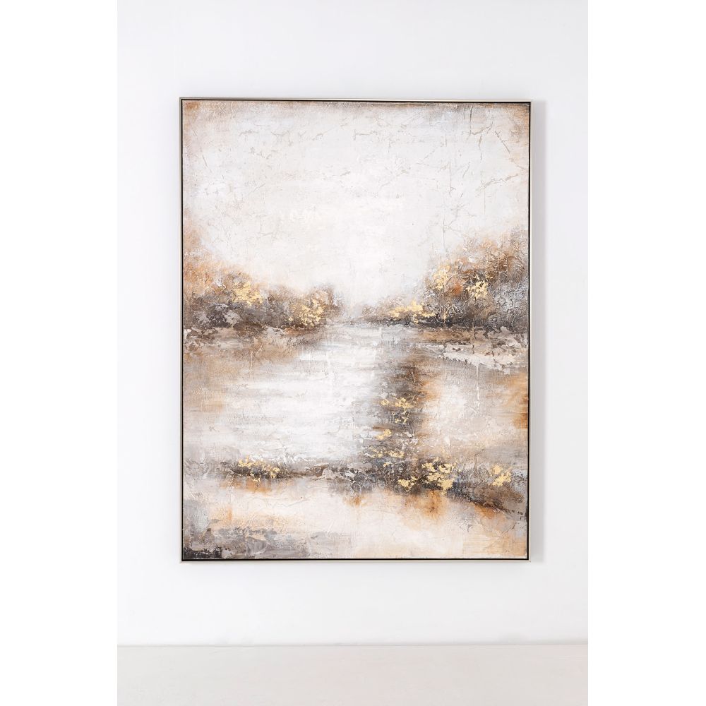 PINTURA AL ÓLEO, MARCO PLATA 120X160X3,5 CM