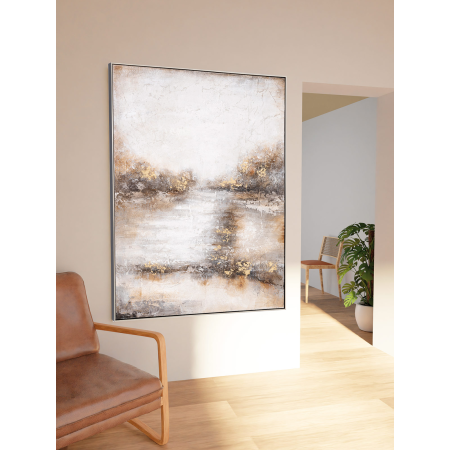 PINTURA AL ÓLEO, MARCO PLATA 120X160X3,5 CM