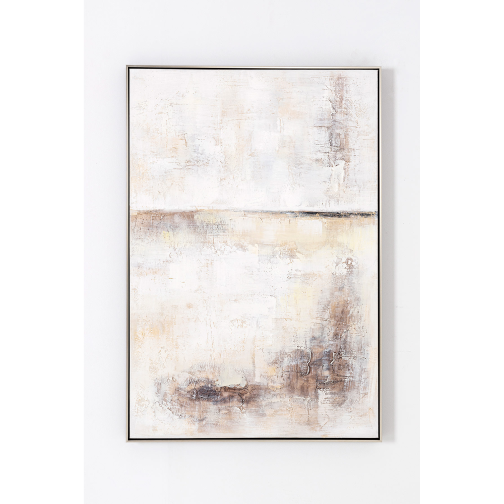 PINTURA AL ÓLEO, MARCO PLATA 90X120X3,5 CM