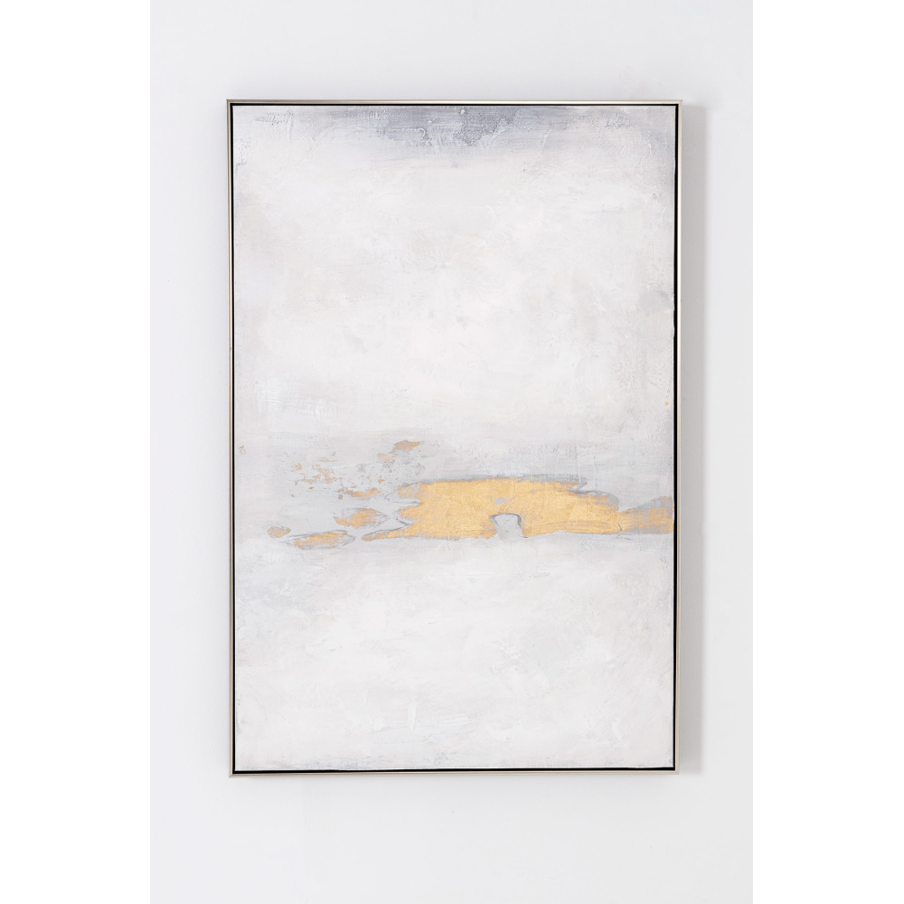 PINTURA AL ÓLEO, MARCO PLATA 80X120X3,5 CM