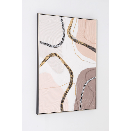 PINTURA AL ÓLEO, MARCO PLATA 80X120X3,5 CM