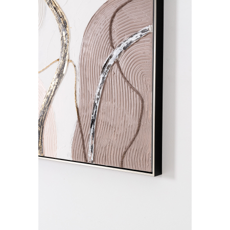 PINTURA AL ÓLEO, MARCO PLATA 80X120X3,5 CM