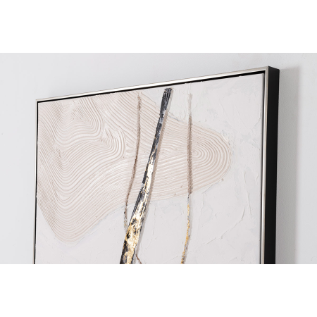 PINTURA AL ÓLEO, MARCO PLATA 80X120X3,5 CM