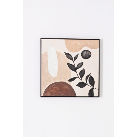 SET DE 3CUADROS IMPRESOS Y AL ÓLEO, MARCO NEGRO 60x60x3,5 CADA UNO. TOTAL 180X60 CM