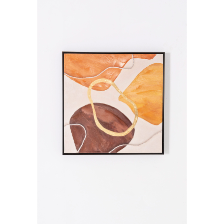 SET DE 3CUADROS IMPRESOS Y AL ÓLEO, MARCO NEGRO 60x60x3,5 CADA UNO. TOTAL 180X60 CM