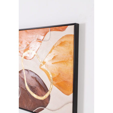 SET DE 3CUADROS IMPRESOS Y AL ÓLEO, MARCO NEGRO 60x60x3,5 CADA UNO. TOTAL 180X60 CM