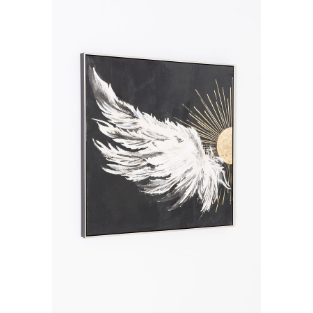 SET DE 2 CUADROS IMPRESOS Y AL ÓLEO, MARCO PLATA 80X80X3,5 CM CADA UNO. TOTAL 160x60 CM