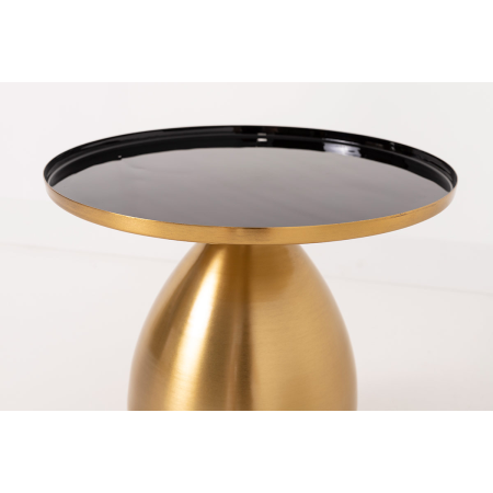 MESA AUXILIAR 52*40*40 CM. METAL DORADO GALVANIZADO, TAPA ESMALTADO NEGRO