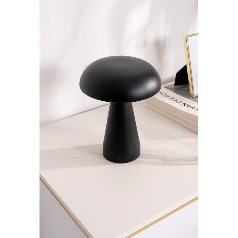 LÁMPARA PORTATIL METAL NEGRO, RECARGABLE CON CABLE USB. 21*19 CM (4 POSICIONES LUZ)