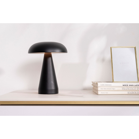 LÁMPARA PORTATIL METAL NEGRO, RECARGABLE CON CABLE USB. 21*19 CM (4 POSICIONES LUZ)