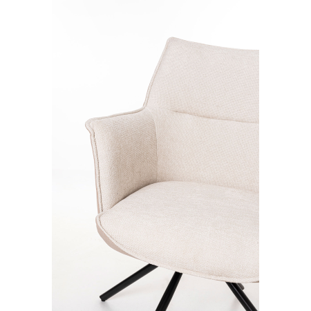 SILLA ROSE GIRATORIA 360º. TAPIZADO TONOS BEIGE, PATAS METAL NEGRO