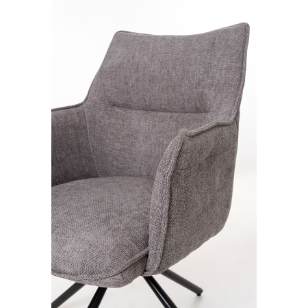 SILLA ROSE GIRATORIA 360º. TAPIZADO GRIS, PATAS METAL NEGRO