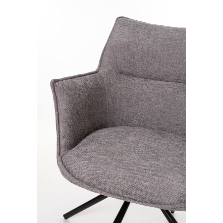 SILLA ROSE GIRATORIA 360º. TAPIZADO GRIS, PATAS METAL NEGRO