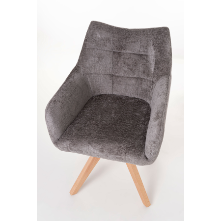 SILLA NORD GIRATORIA 360º. TAPIZADO GRIS OSCURO, PATAS METAL NEGRO