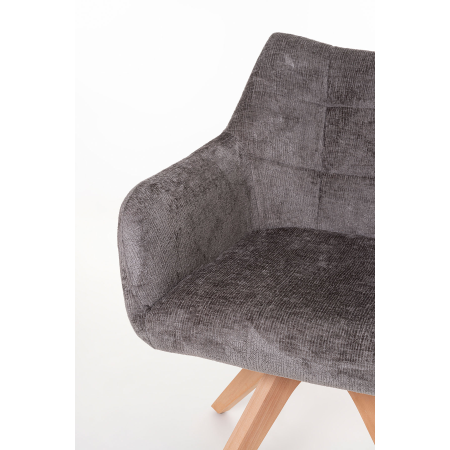 SILLA NORD GIRATORIA 360º. TAPIZADO GRIS OSCURO, PATAS METAL NEGRO