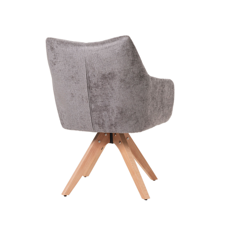 SILLA NORD GIRATORIA 360º. TAPIZADO GRIS OSCURO, PATAS METAL NEGRO