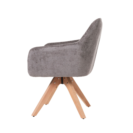 SILLA NORD GIRATORIA 360º. TAPIZADO GRIS OSCURO, PATAS METAL NEGRO